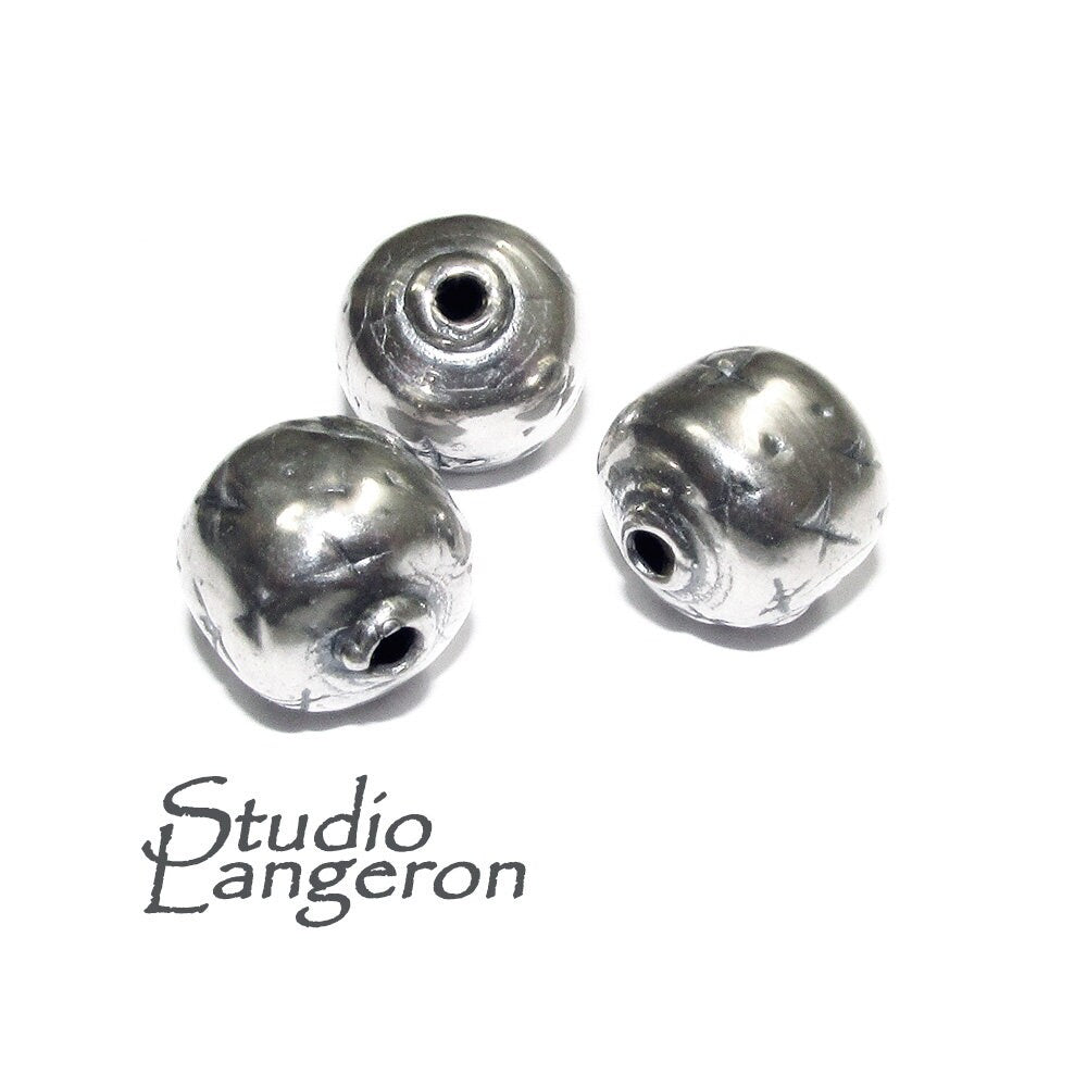 925 sterling silver handmade beads BB16, handmade beads, silver beads, Jewelry making, decorative beads, Original bead, Large bead - 1 piece