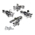 925 Sterling Silver Fleur-de-Lis Pinch Pendant Bail, sterling silver Bail, Jewelry making, bail for pendant, 925 Sterling silver - 1 piece