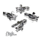 925 Sterling Silver Fleur-de-Lis Pinch Pendant Bail, sterling silver Bail, Jewelry making, bail for pendant, 925 Sterling silver - 1 piece