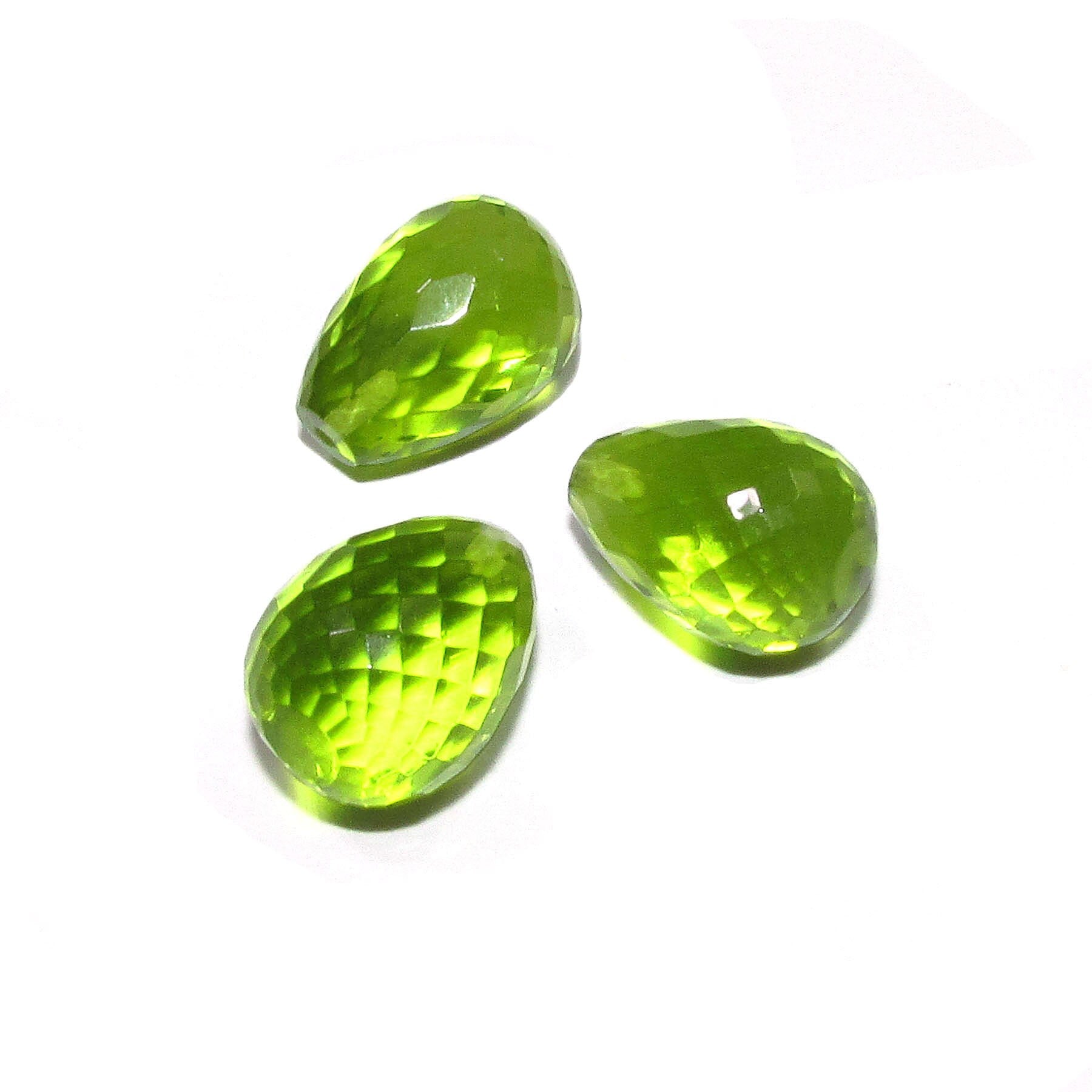 Natural Peridot Teardrop faceted Beads size 12x9 mm, Peridot Gemstone, Jewelry making, Natural Gemstone Teardrop beads - 1 piece