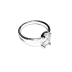925 sterling silver blank ring with prong setting 6x8 mm size 5, 6, 7, 8, 9, silver ring, Jewelry making, base ring, Setting - 1 piece