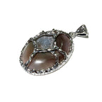 Druze agate brown pendant 925 sterling silver size 3.5x2.5 cm, 100% handmade, single copy, Druse Agate, Handmade pendant, Brown, Gemstone
