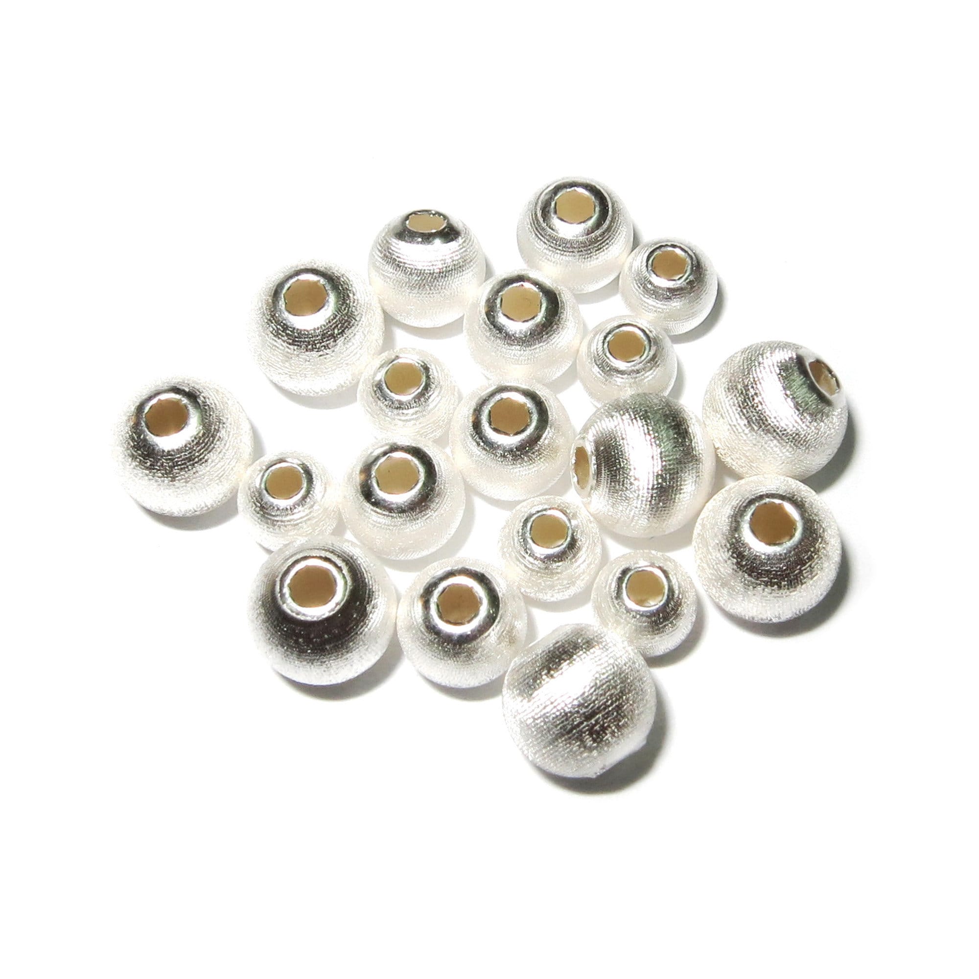 925 Sterling Silver Round Sandblasted Beads size 3, 4, 5, 6, 7, 8 mm,  Sandblasted beads, Satin Beads, Spacer Bead, Jewelry making - 1 piece