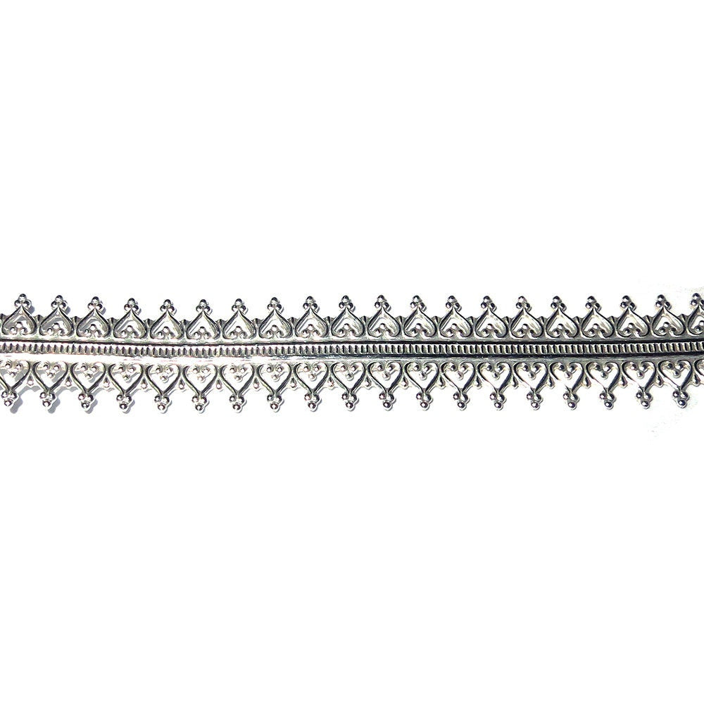 935 Argentium Silver Bezel wire, Gallery wire, Gallery ribbon, Gallery pattern, Jewelry making, Setting, Silver wire - 4 inch (10 cm)