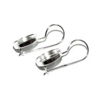 14 mm 925 sterling silver blank earrings with bezel cup, Jewelry making, Setting, bezel cup, base earrings, 925 silver - 1 pair (2 piece)