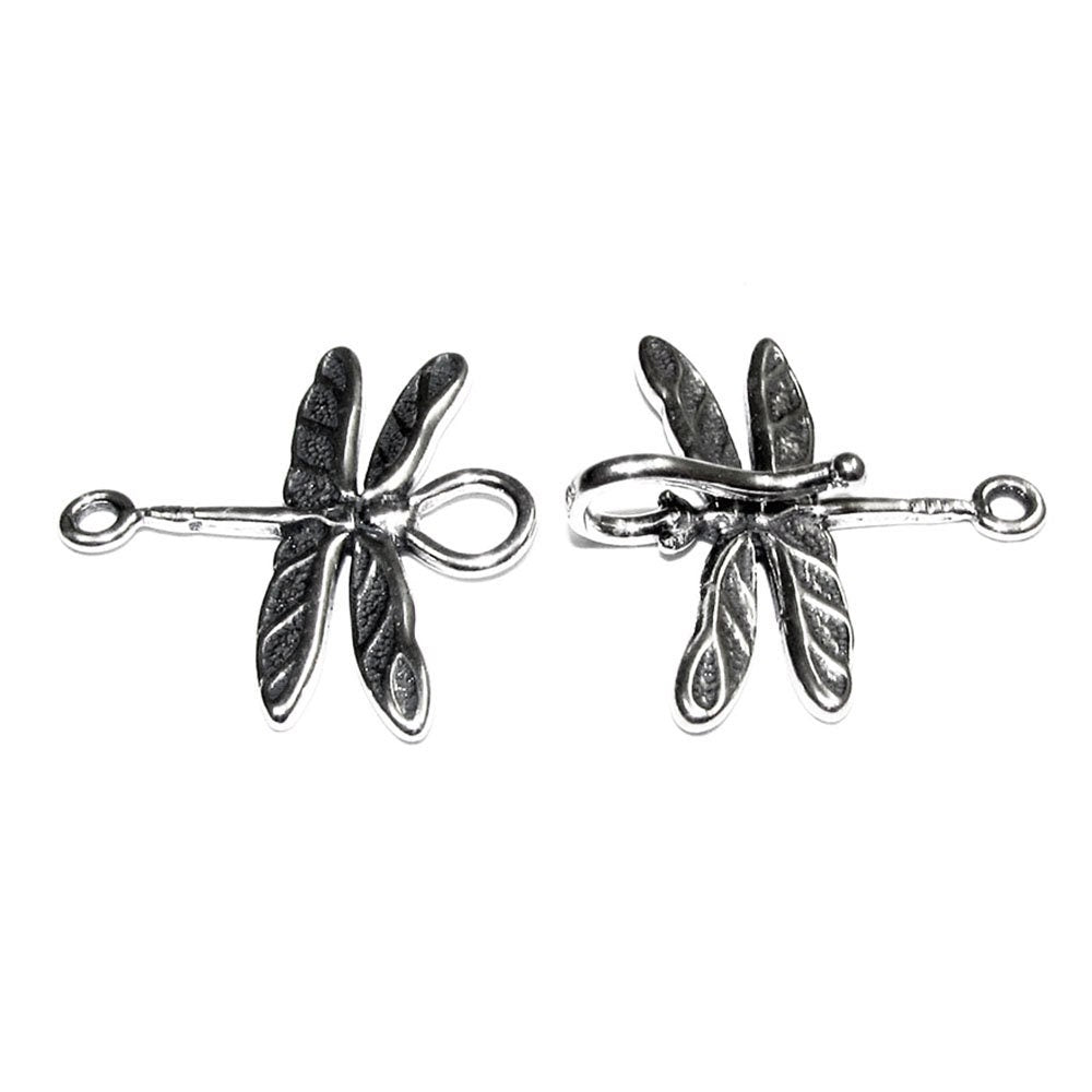925 Sterling Silver Hook Eye Dragonfly Clasps, Silver clasp, Jewelry making, Hook eye clasp, Sterling silver, Dragonfly clasp - 1 piece