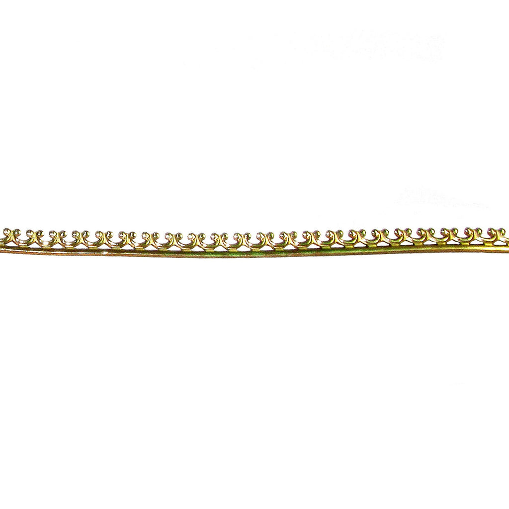 14K Yellow Gold filled Gallery wire, Bezel wire, Gallery ribbon, Gallery pattern, Jewelry making, Gold Filled Setting - 4 inch (10 cm)