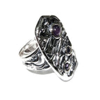 Natural Amethysts ring 925 sterling silver size 6, Handmade ring, single copy, Natural Amethysts, silver ring, Statement ring, Amethyst ring
