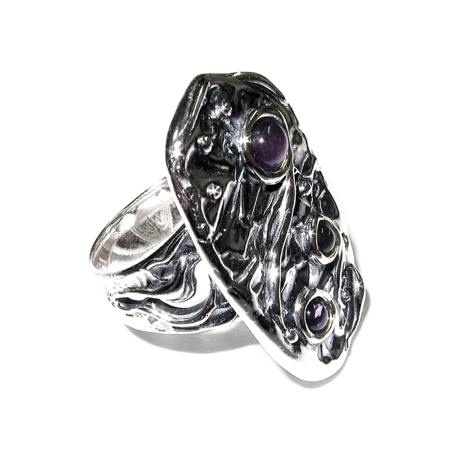 Natural Amethysts ring 925 sterling silver size 6, Handmade ring, single copy, Natural Amethysts, silver ring, Statement ring, Amethyst ring
