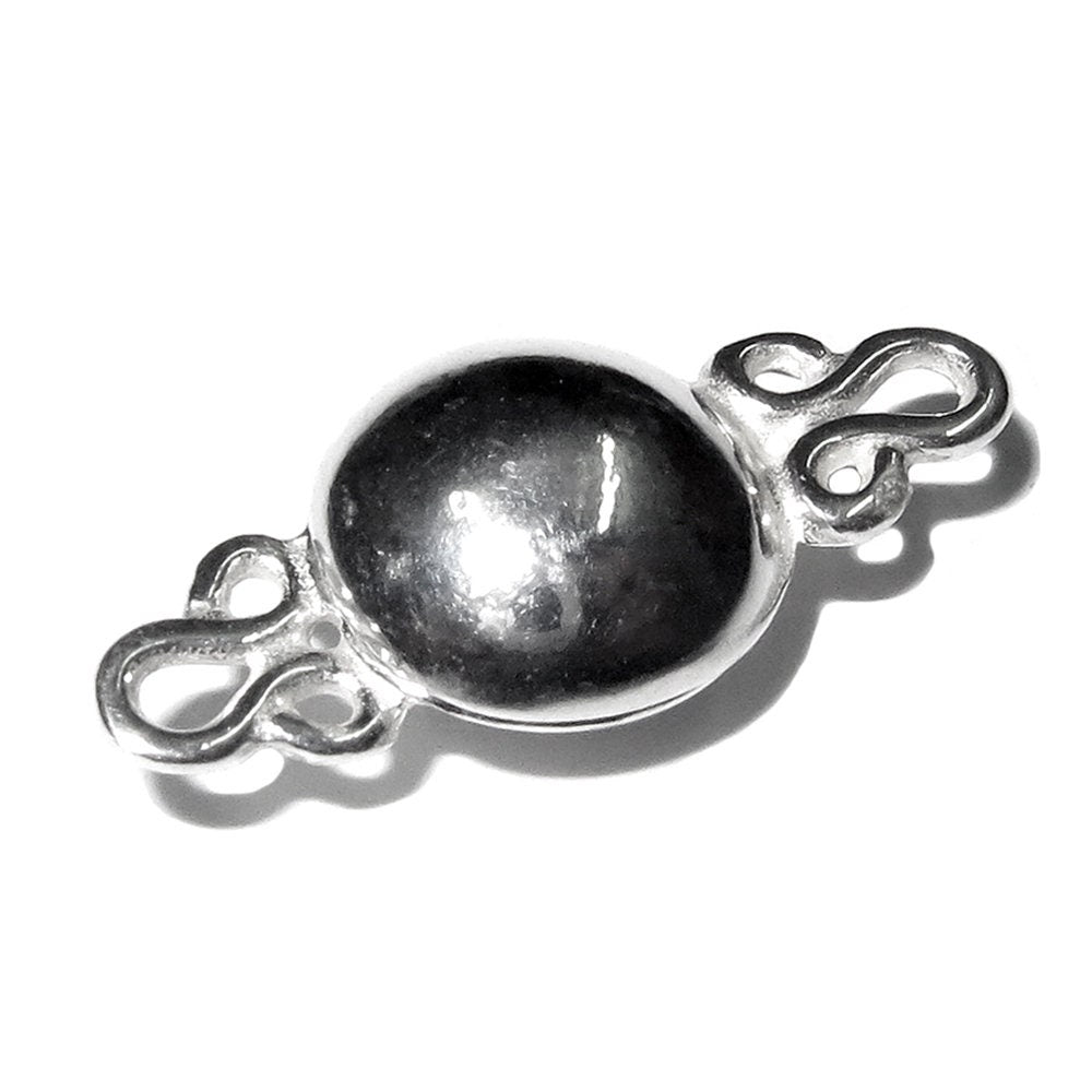 925 Sterling Silver Button Padlock Magnetic Clasp, Magnetic clasp, Silver clasp, Round clasp, Jewelry making, 925 silver clasp - 1 piece