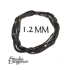 1.2 mm Sterling Silver Black Rhodium Plated beading chain, beading chain, Silver chain, Jewelry making, Black silver chain - 1 Ft (30 cm)