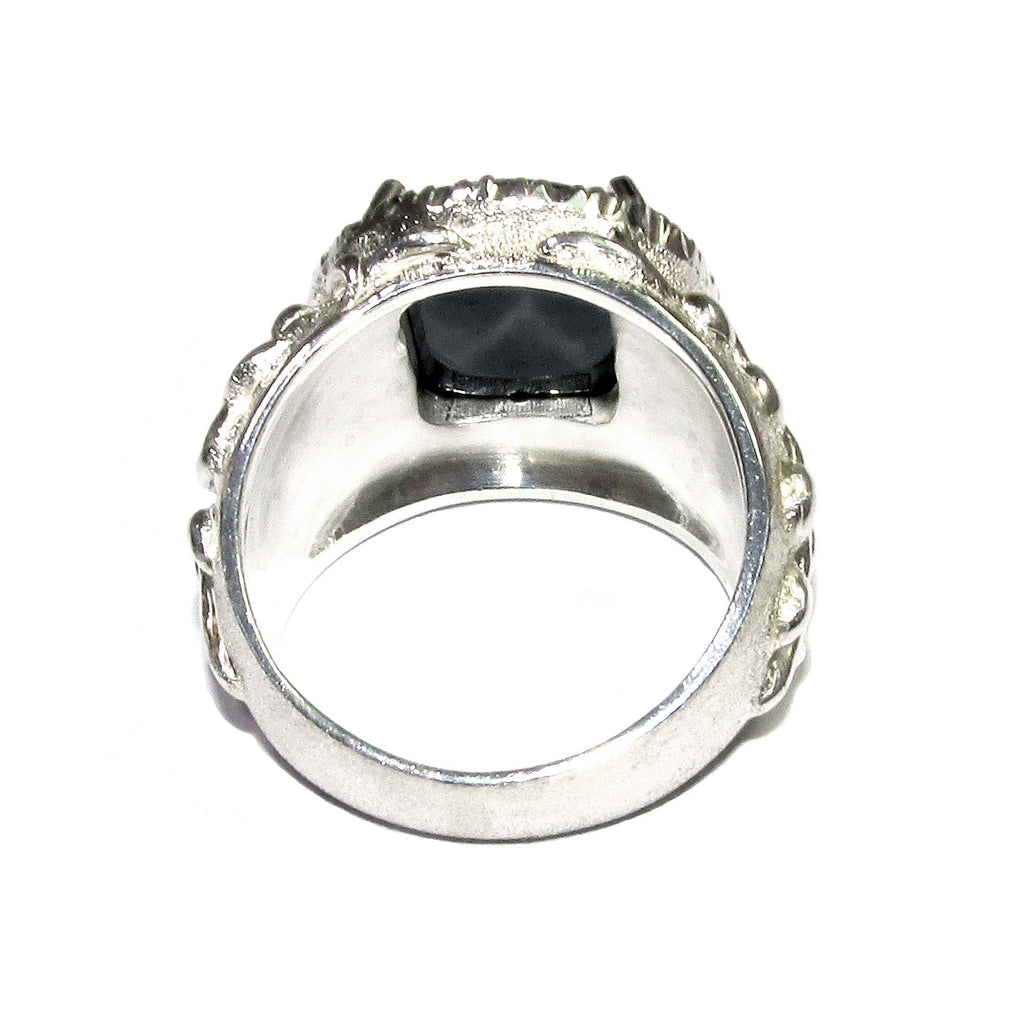 Black onyx ring 925 sterling silver, size 9, Handmade ring, single copy, 925 sterling silver, Black onyx, silver ring, gemstone - 1 piece