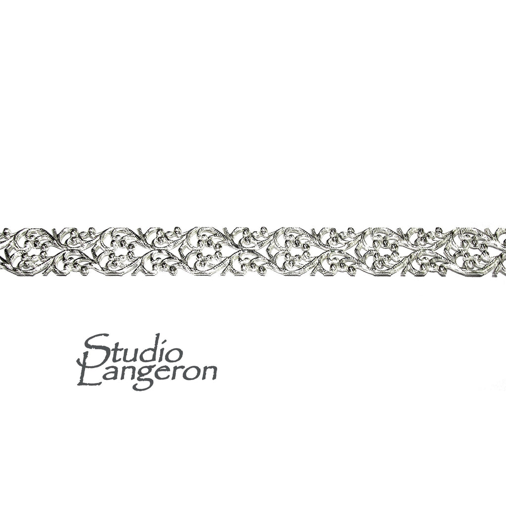 935 Argentium Silver Bezel wire, Gallery wire, Gallery ribbon, Gallery pattern, Argentium silver, Jewelry making, Silver - 4 inch (10 cm)