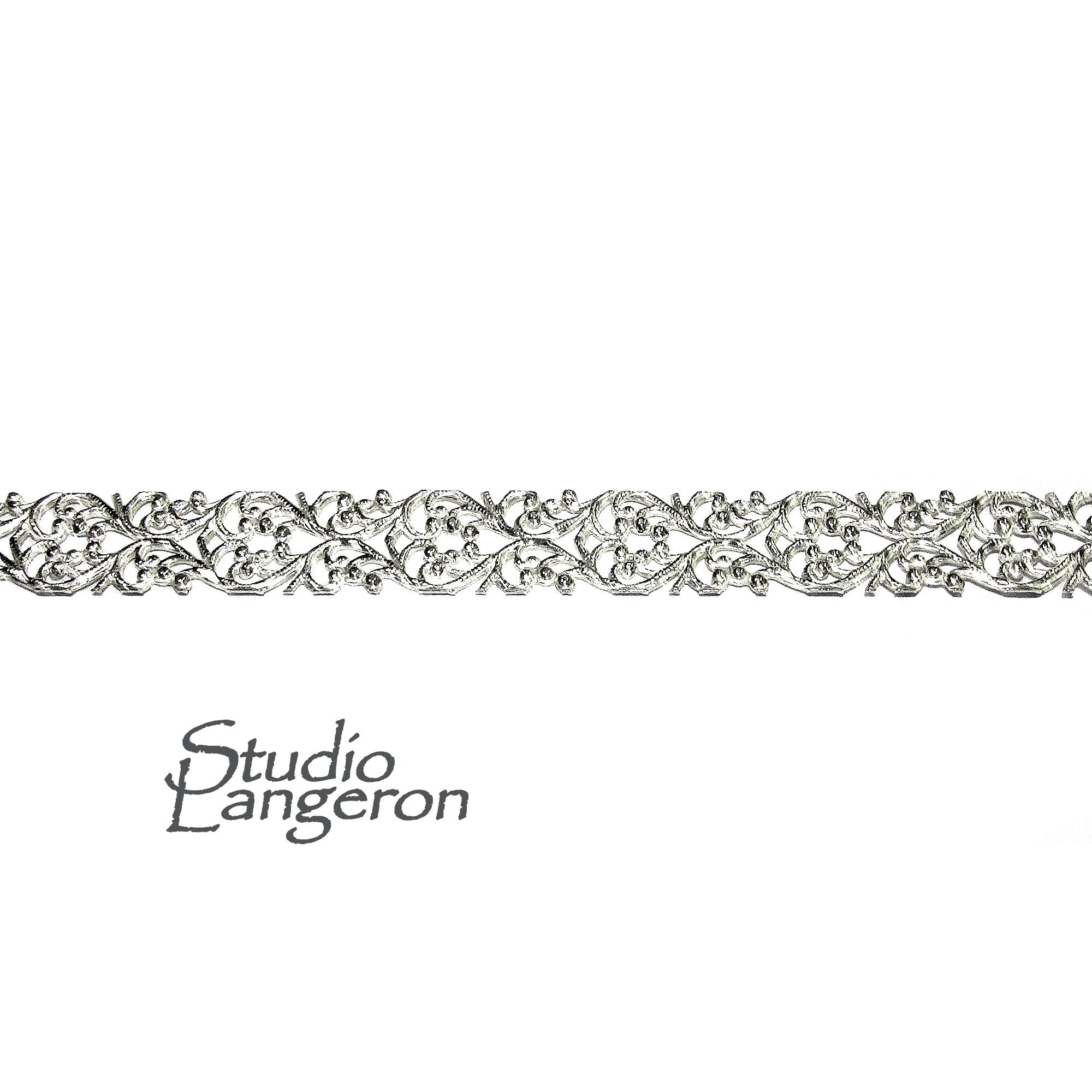 935 Argentium Silver Bezel wire, Gallery wire, Gallery ribbon, Gallery pattern, Argentium silver, Jewelry making, Silver - 4 inch (10 cm)