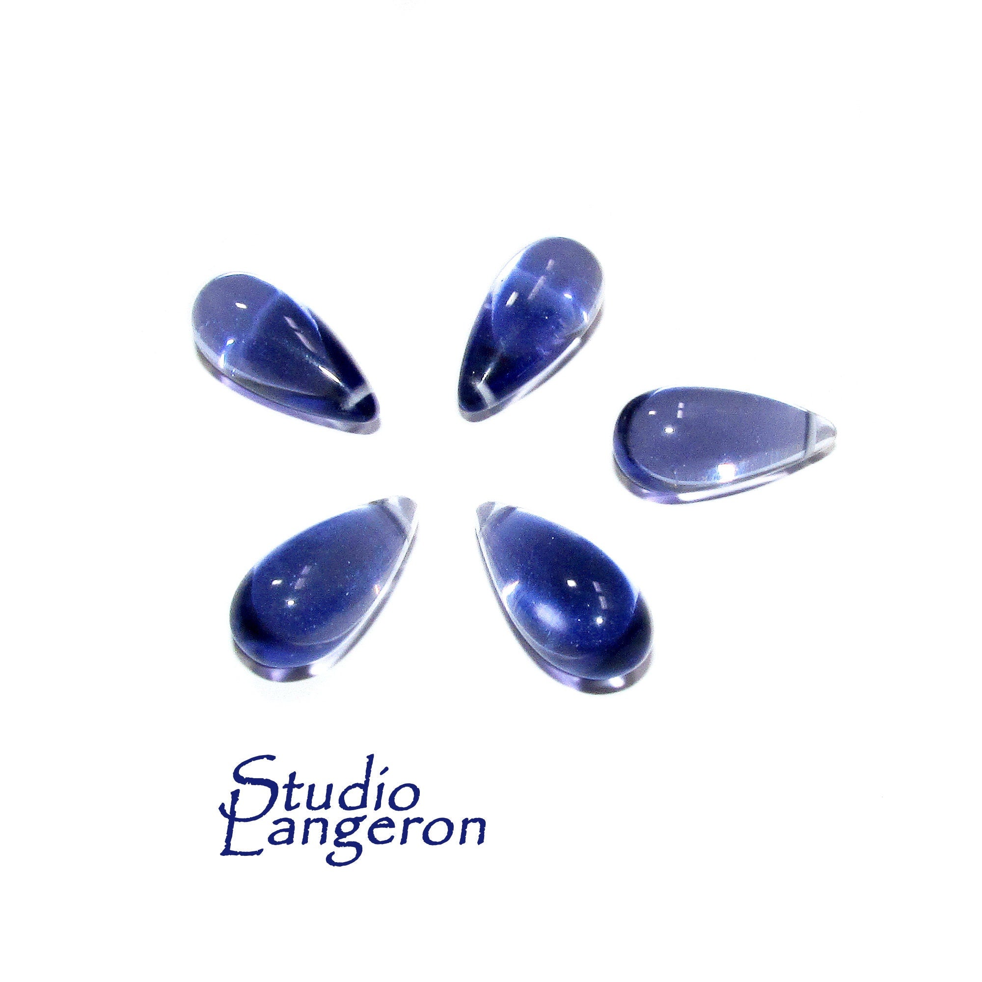 Natural Iolite Smooth Teardrop Beads size 15x7 mm, Iolite  Gemstone, Jewelry making, Natural Gemstone Teardrop beads - 1 piece