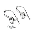 7 mm bezel cup 925 sterling silver blank earrings, earring components, bezel cup, silver earrings, Jewelry making - 1 pair (2 piece)