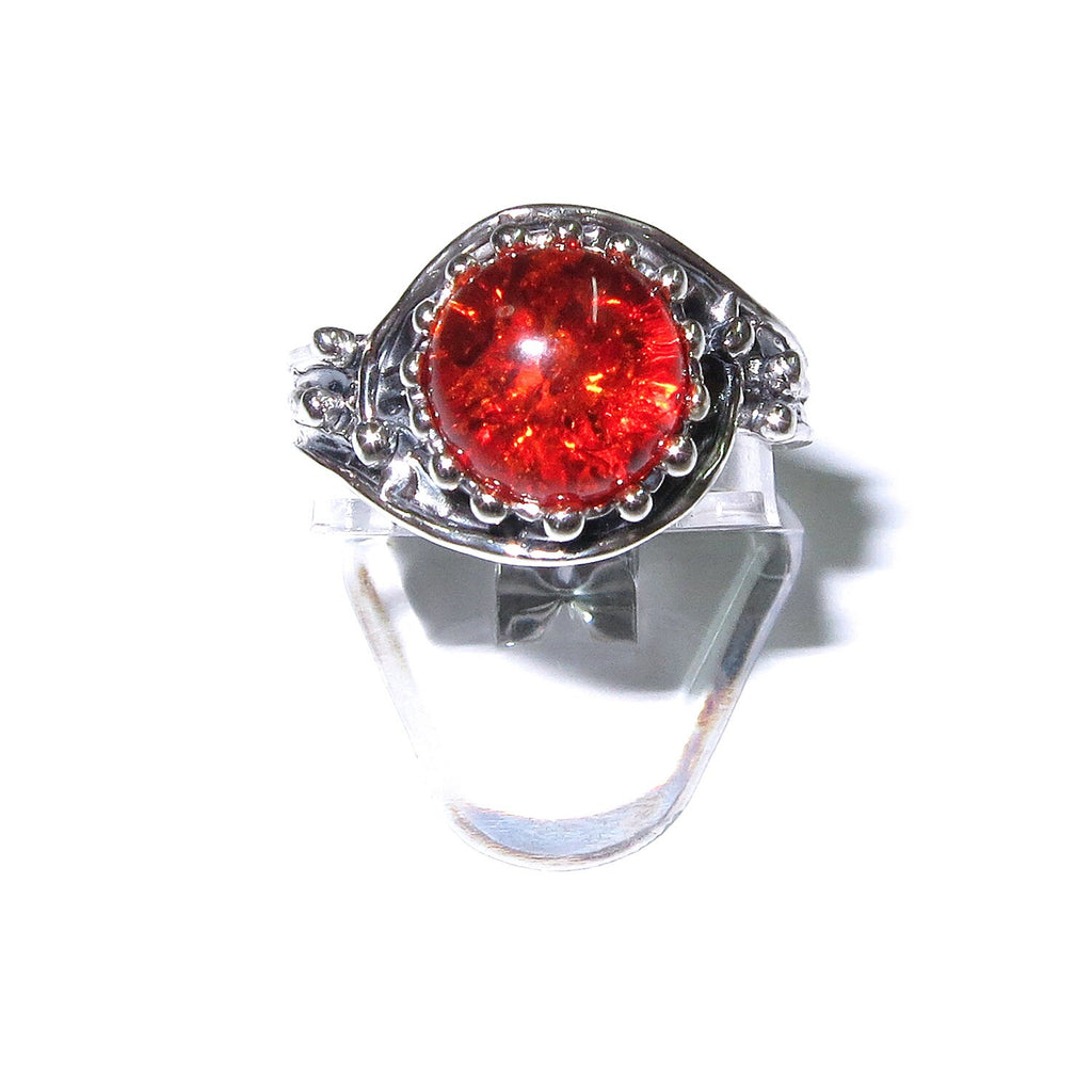 Madagascar Copal ring 925 sterling silver with stamp size 6, Handmade ring, single copy, 925 Sterling silver, Madagascar Copal, gemstone