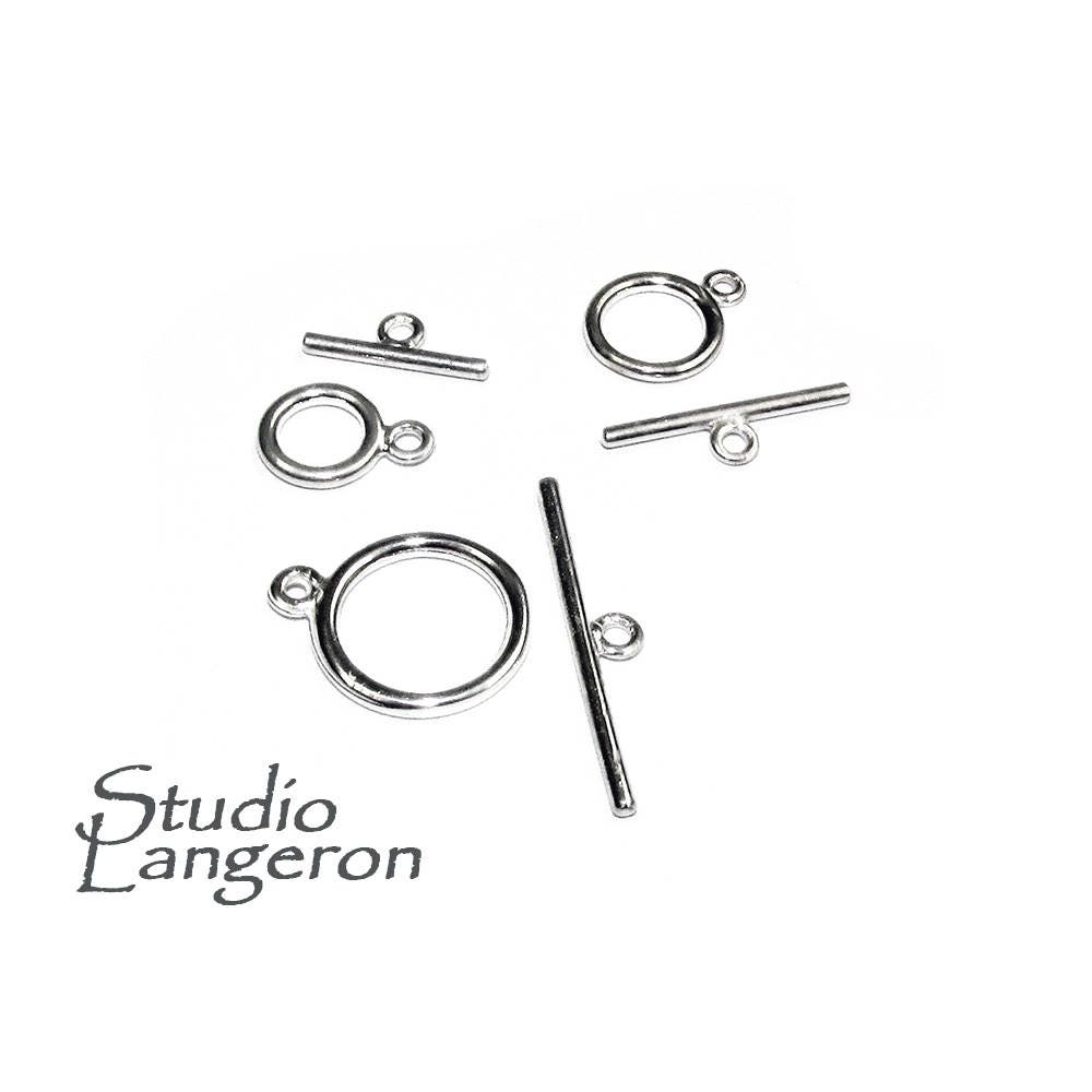 925 Sterling Silver Toggle Clasps sizes 7.5, 9.0, 12.5 mm, Toggle clasp, Jewelry making, Clasps, 925 sterling silver, Silver clasp - 1 piece
