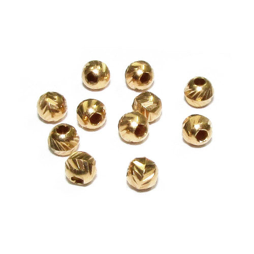 10 pcs 14K Yellow Gold filled Diamond cut Beads 2.5 mm, Beads, Diamond cut beads, Beads, Diamond cut, Gold filled beads, Jewelry making