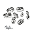 925 Sterling Silver Hammered shiny oval Beads Size 3x5, 4x6.5, 5x7 mm, Jewelry making, Hammered oval Spacer Bead, Silver oval bead - 1 piece