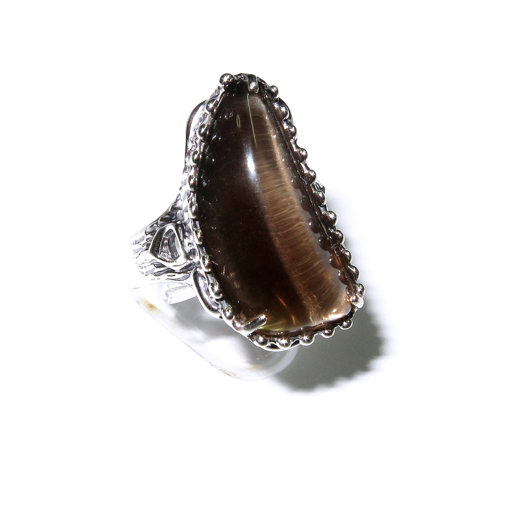 Statement Rauch topaz ring 925 sterling silver size 7 1/2, handmade ring, single copy, unique design, Rauch topaz, silver ring, gemstone