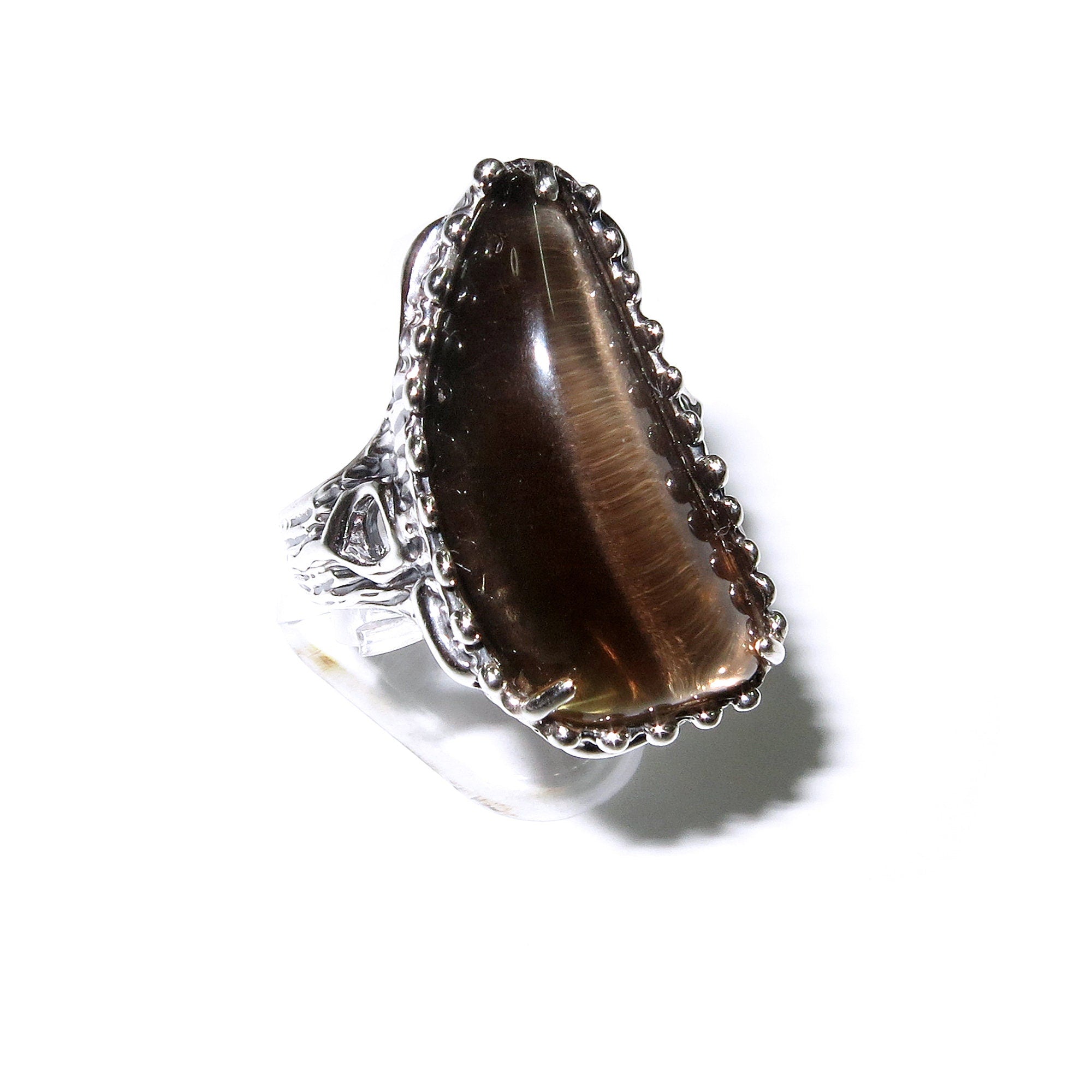 Statement Rauch topaz ring 925 sterling silver size 7 1/2, handmade ring, single copy, unique design, Rauch topaz, silver ring, gemstone