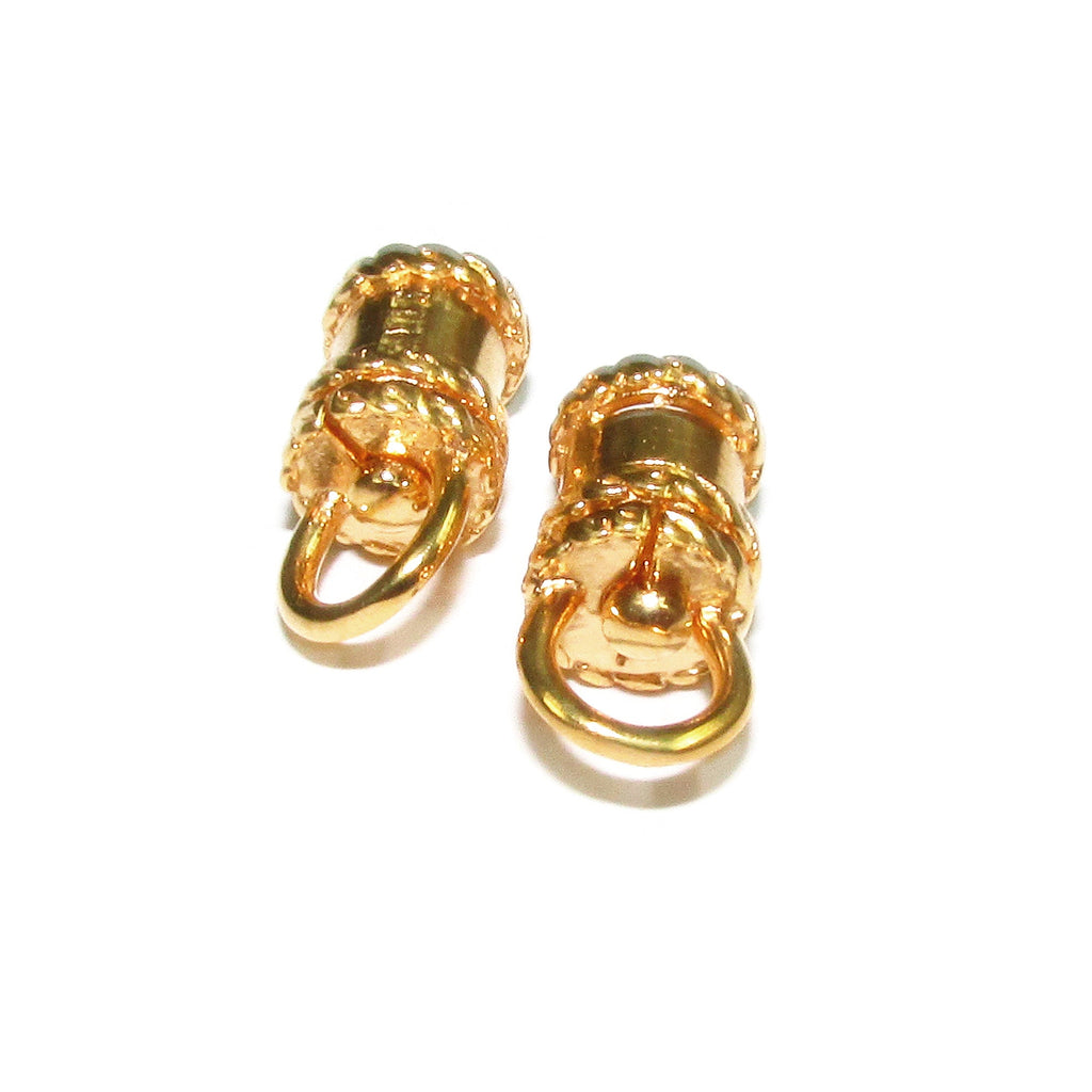 14K Yellow Gold filled Cord End Cap rotating size 4.0 mm, gold filled cap, end caps, jewelry making, cord, cord end caps - 1 pair (2 pieces)