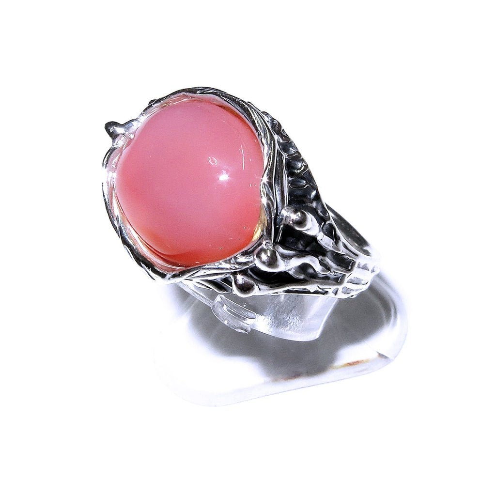 Statement Natural opal ring 925 sterling silver size 5, Handmade ring, single copy, sterling silver, Orange opal, silver ring, gemstone