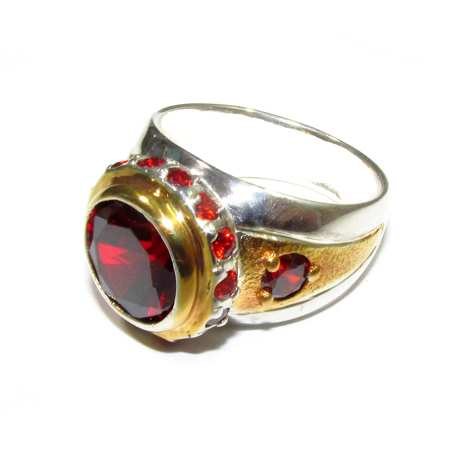 Statement Garnet ring 925 sterling silver size 7, Handmade ring, single copy, sterling silver, Garnet ring,  silver ring, red gemstone