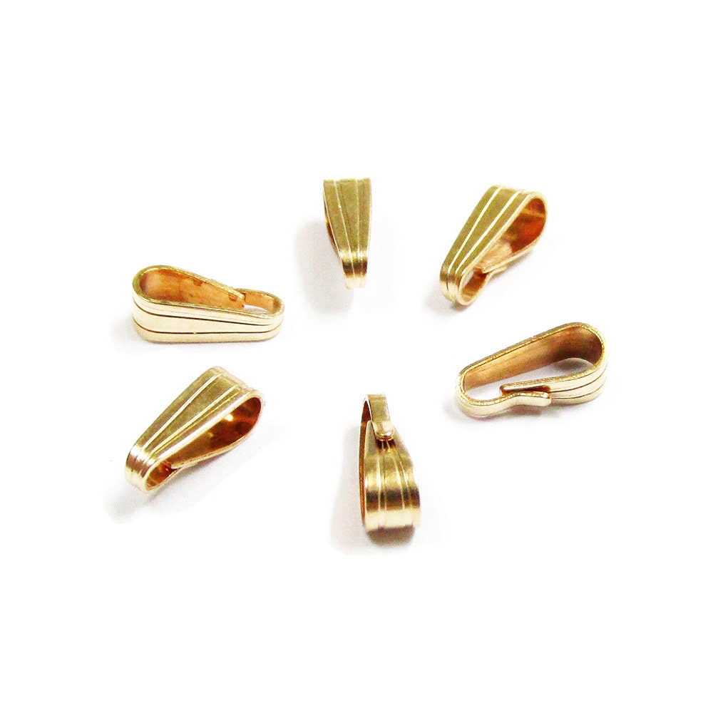 14K yellow gold filled Snap-On Pendant Bail size 8.5x2.5 mm, Gold filled Bail, Jewelry making, Bail findings, 14K Gold filled - 1 piece