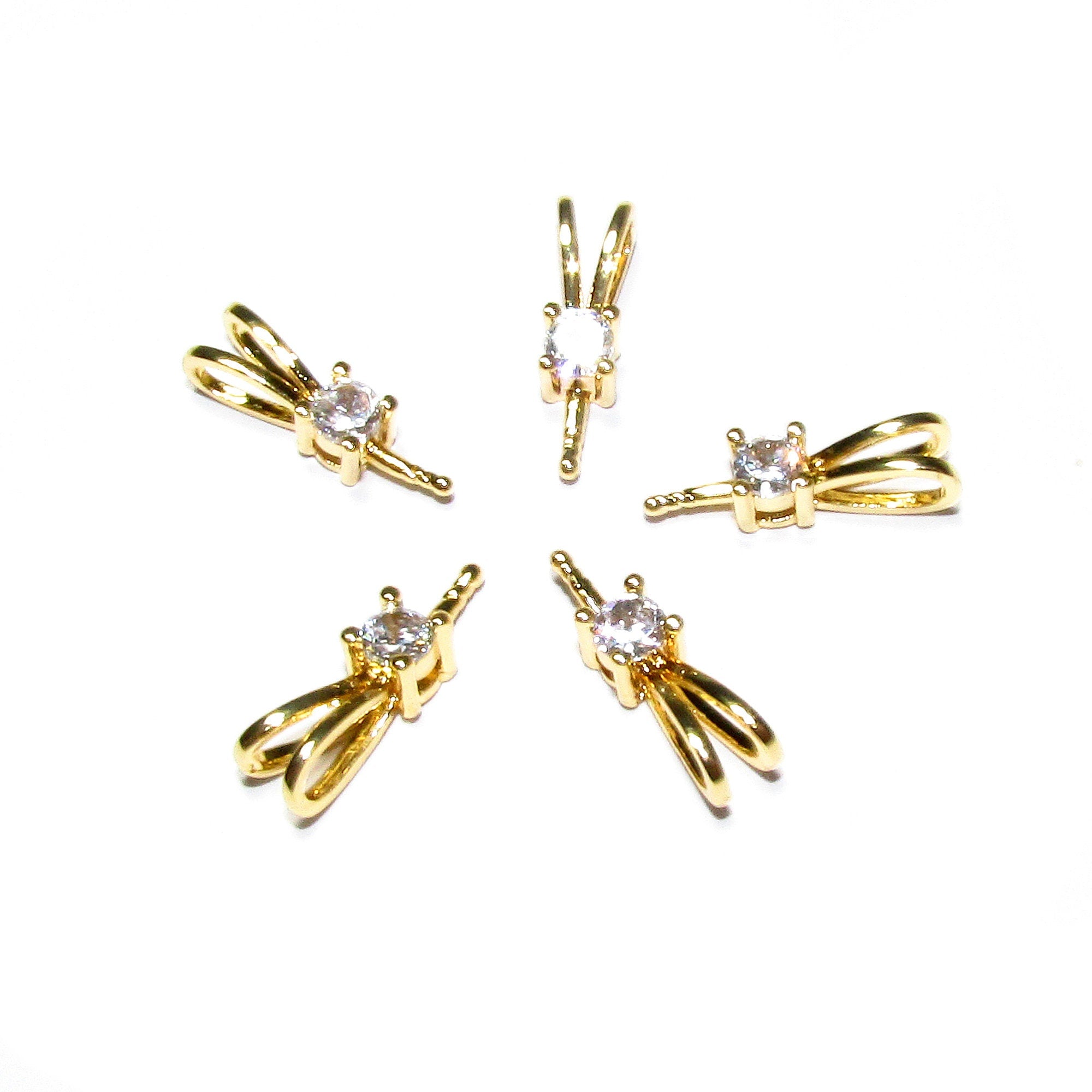 14K Yellow Gold Filled Crystal Pendant Bail (13.5x3.5mm) - 1 Piece
