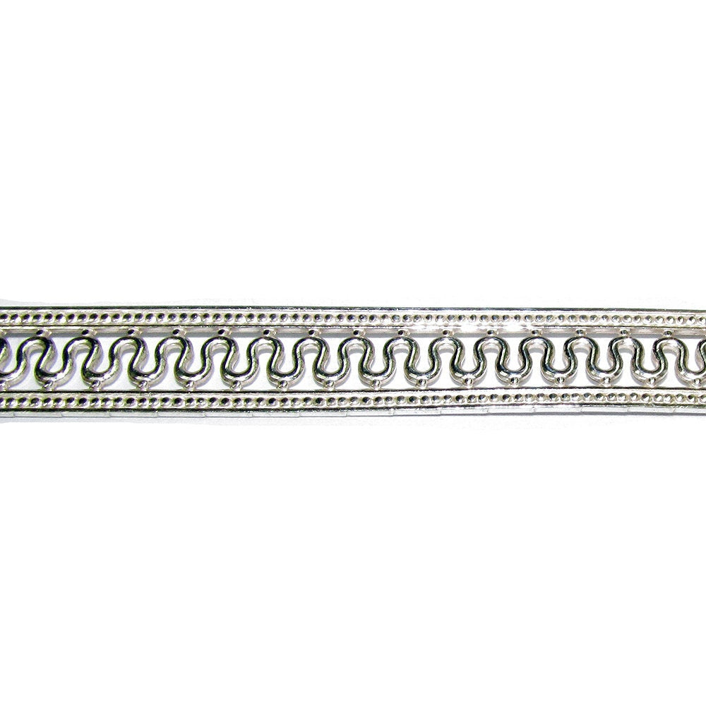 935 Argentium Silver Bezel wire, Gallery wire, Gallery ribbon, Gallery pattern, Jewelry making, Setting, Silver wire - 4 inch (10 cm)
