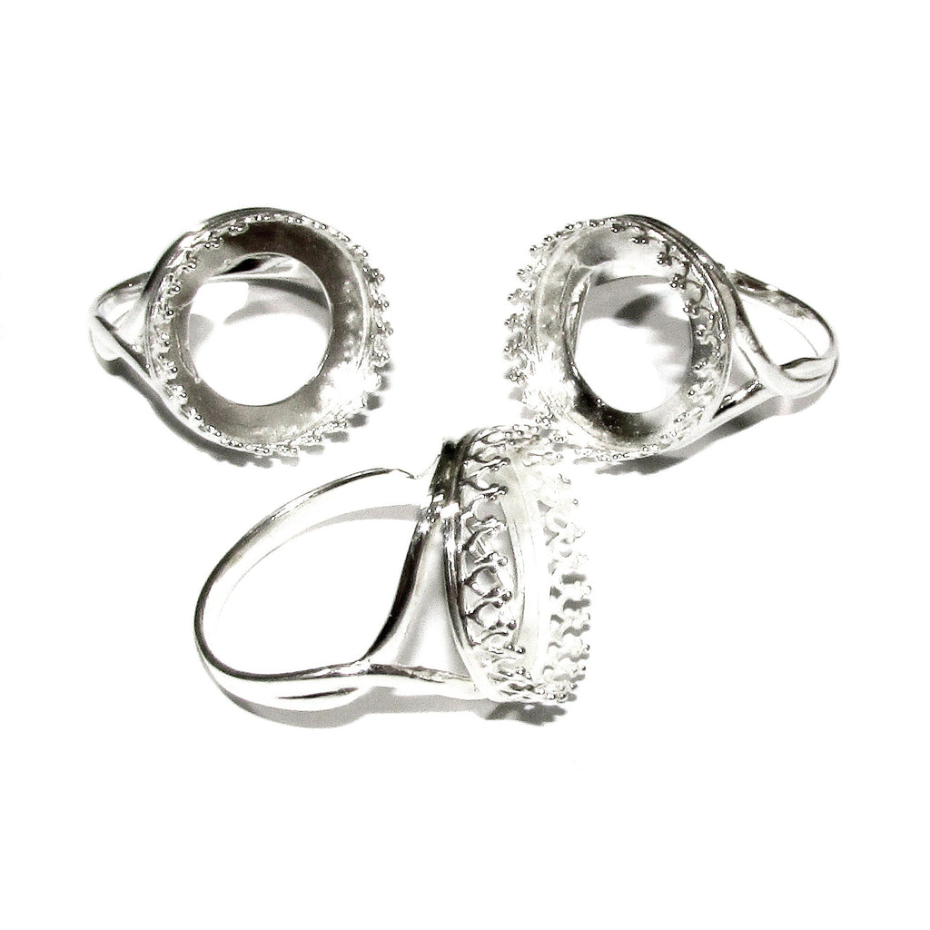 16 mm 925 sterling silver blank ring with bezel cup size 5, 6, 7, 8, silver ring, bezel cup, base ring, Setting, Jewelry making - 1 piece