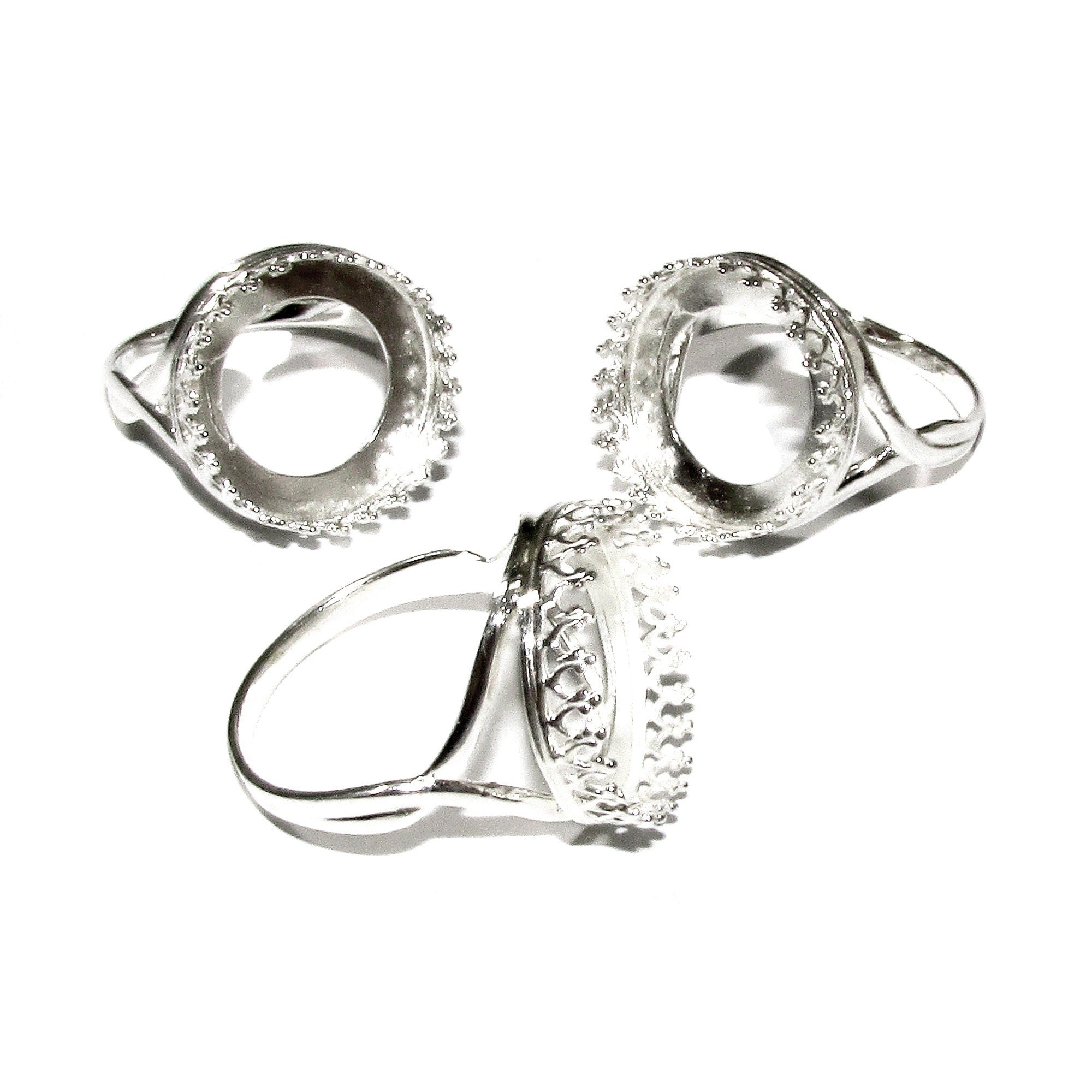 16 mm 925 sterling silver blank ring with bezel cup size 5, 6, 7, 8, silver ring, bezel cup, base ring, Setting, Jewelry making - 1 piece