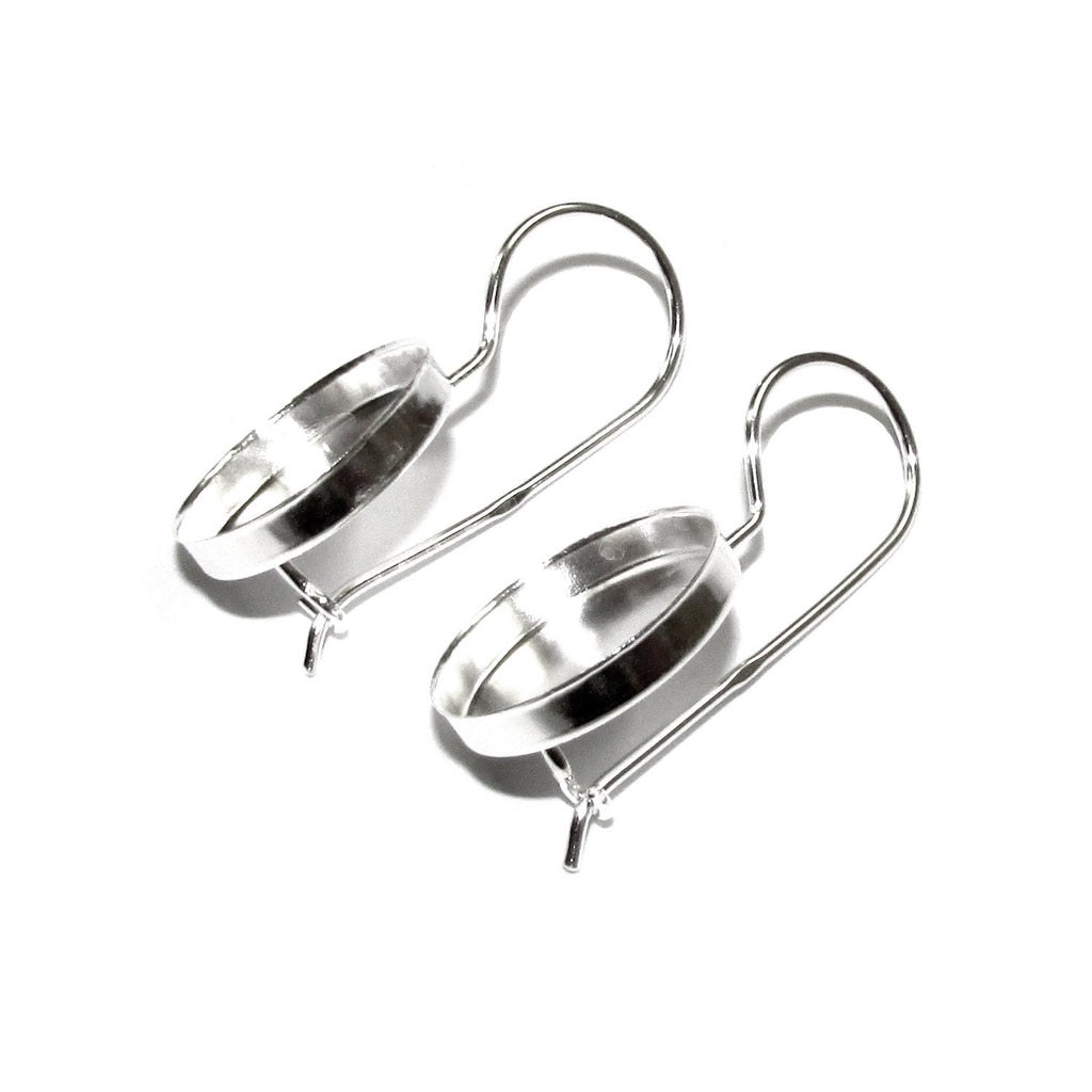 16 mm 925 sterling silver blank earrings, Jewelry making, Setting, bezel cup, base earrings, 925 sterling silver - 1 pair (2 pieces)