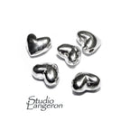 925 Sterling silver Heart flat beads size 5.2x3.2 mm, Flat beads, Beads for bracelets, 925 Silver beads, Jewelry making, Beads - 1 piece