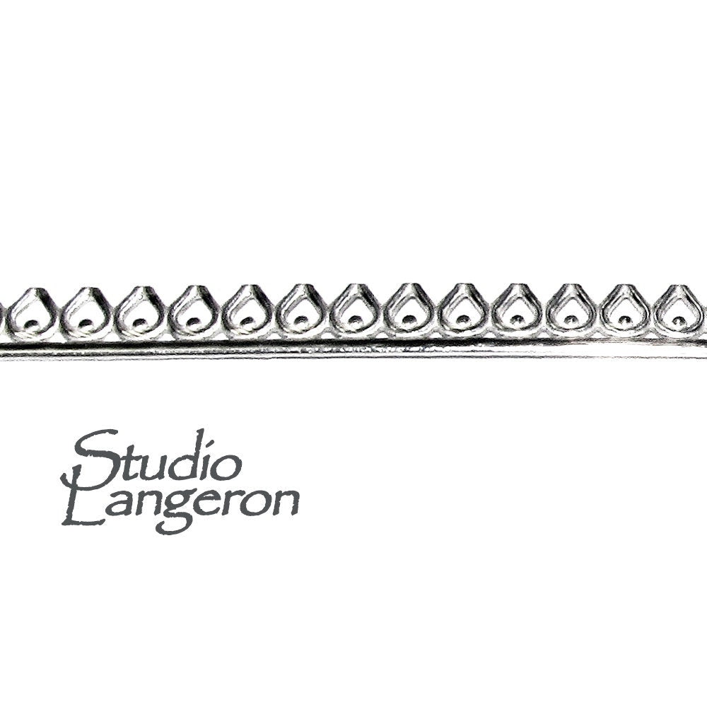 935 Argentium Silver Bezel wire, Gallery wire, Gallery ribbon, Gallery pattern, Jewelry making, Setting, Silver wire - 4 inch (10 cm)