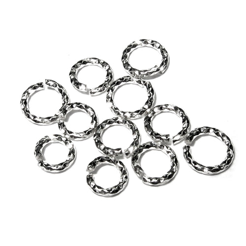 10 pcs/Pkg 925 Sterling Silver Diamond cut Open Jump Rings 20 Gauge (0.8 mm) Inside Diameter 2.5, 3.0, 3.5 mm, Jewelry making, Silver ring