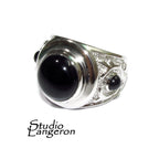 Black onyx ring 925 sterling silver size 9 1/2, Handmade ring, single copy, 925 sterling silver, Black onyx, silver ring, gemstone - 1 piece