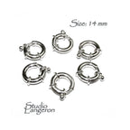 925 Sterling Silver Spring ring Clasps sizes 14 mm, Spring ring clasp, Jewelry making, Sterling silver, 925 Silver clasp, Clasp - 1 piece