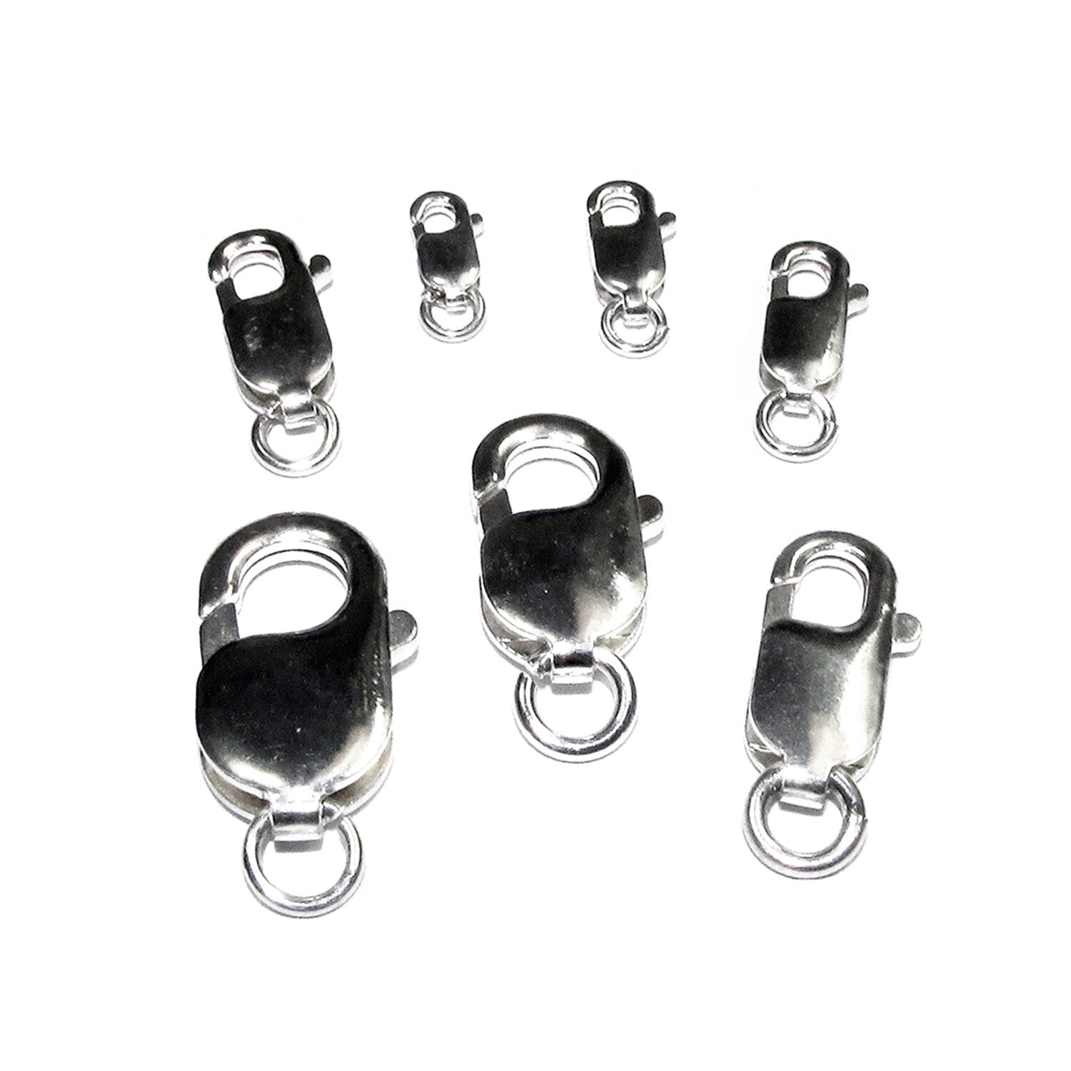 925 Sterling Silver Oval Lobster Clasp sizes 8, 10, 12, 14, 16, 17, 18 mm, Silver lobster clasps, jewelry making, Silver clasp - 1 piece