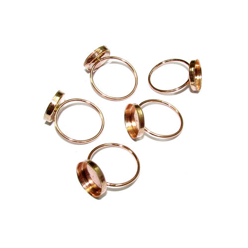 14K Rose gold filled blank ring with bezel cup 12 mm size 4 - 11, Base ring, Gold filled ring, Jewelry making, Setting, Bezel cup - 1 piece