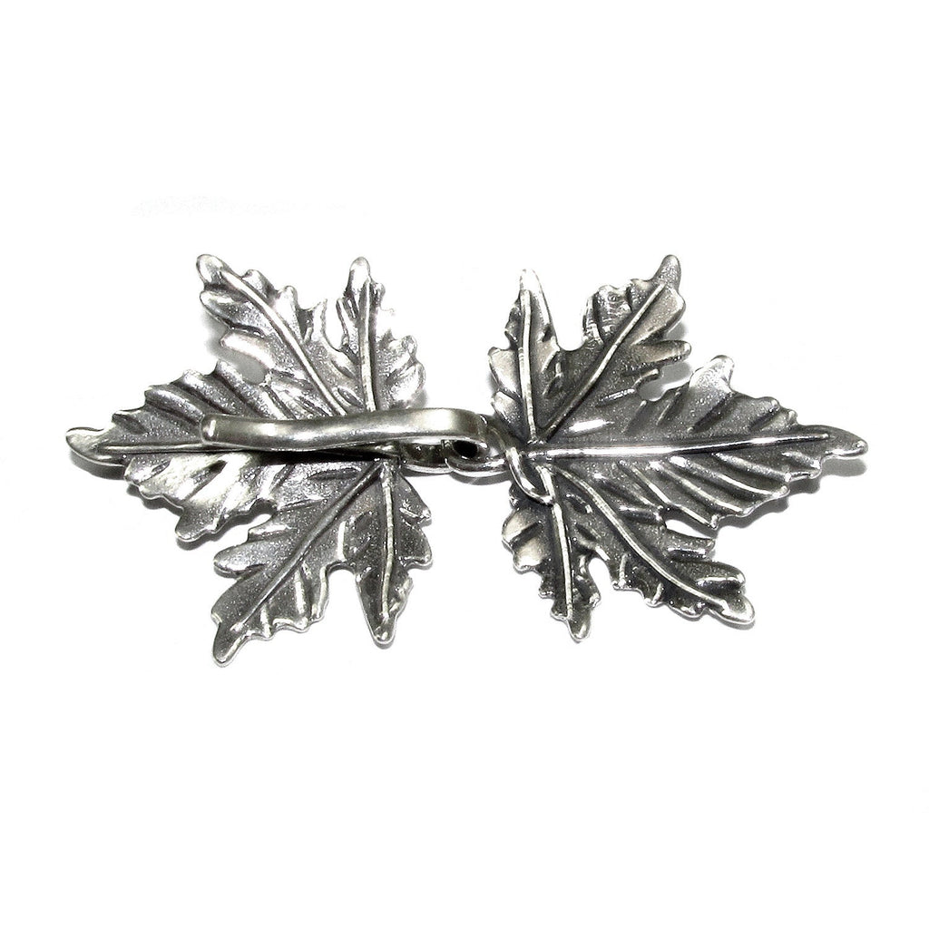 925 Sterling Silver Hook Eye Maple Leaf Clasps, Silver clasp, Jewelry making, Hook eye clasp, Sterling silver, Maple Leaf clasp - 1 piece