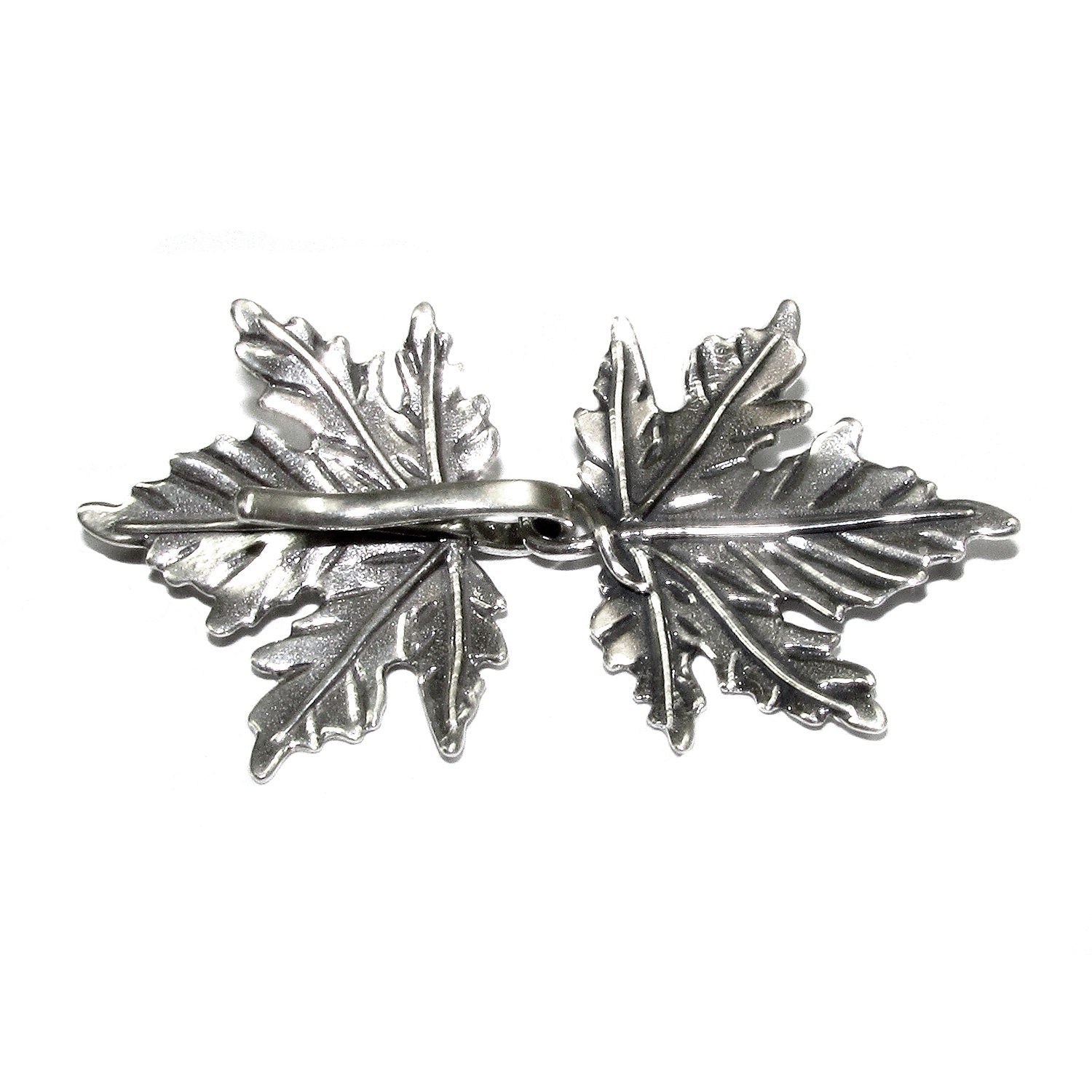 925 Sterling Silver Hook Eye Maple Leaf Clasps, Silver clasp, Jewelry making, Hook eye clasp, Sterling silver, Maple Leaf clasp - 1 piece