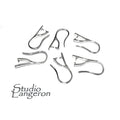 925 Sterling Silver Ear Wire with Pinch bail Mounting, Silver Ear wire, Silver earrings, Jewelry making, Sterling silver - 1 pair (2 pieces)