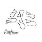 925 Sterling Silver Ear Wire with Pinch bail Mounting, Silver Ear wire, Silver earrings, Jewelry making, Sterling silver - 1 pair (2 pieces)