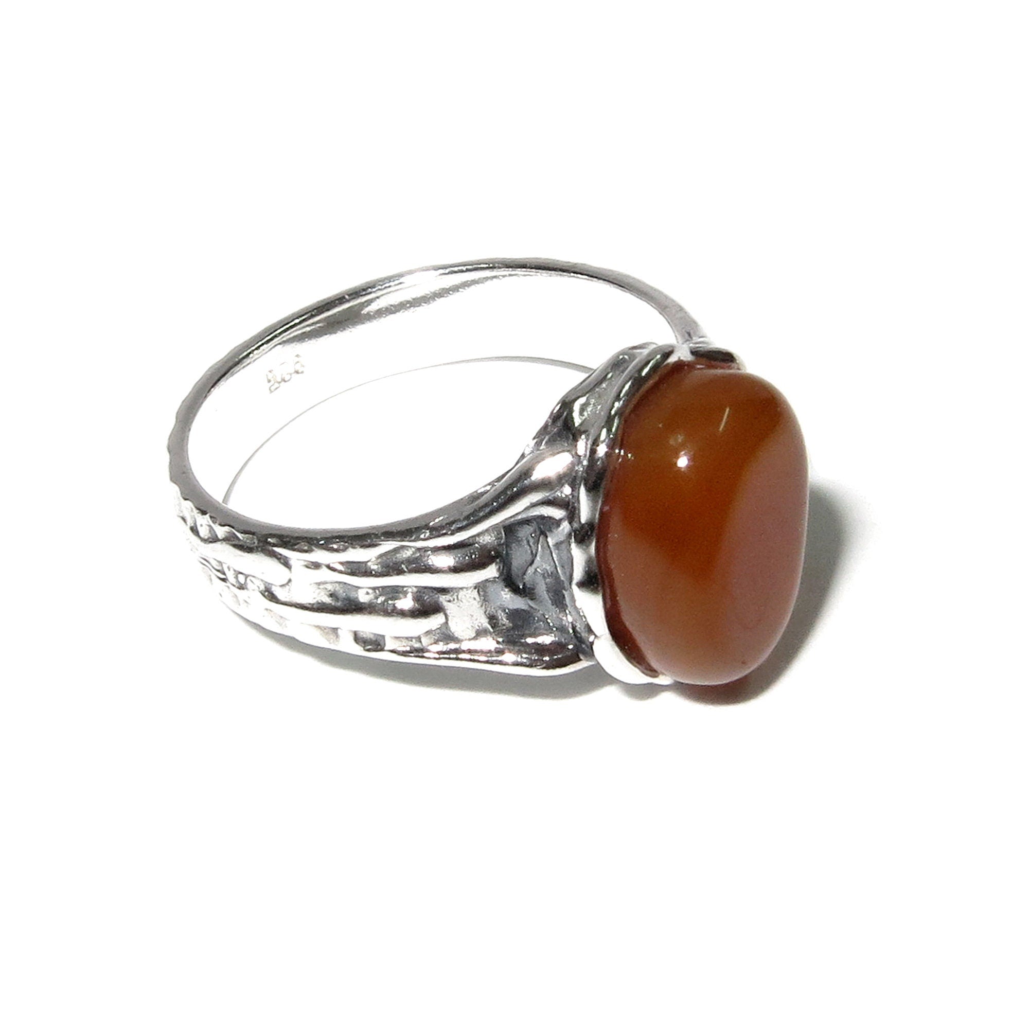 Statement Natural opal ring 925 sterling silver size 6 1/2, Handmade ring, single copy, sterling silver, Orange opal, silver ring, gemstone