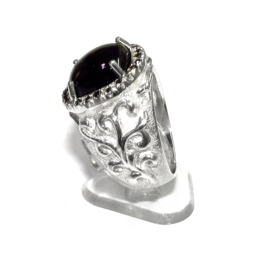 Black onyx ring 925 sterling silver, size 9, Handmade ring, single copy, 925 sterling silver, Black onyx, silver ring, gemstone - 1 piece