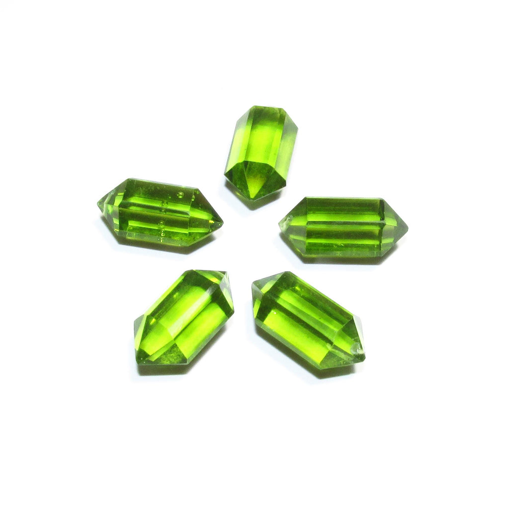 Natural peridot Faceted Crystal Point beads size 14x7mm, peridot Gemstone, Jewelry making, Natural Gemstone Faceted beads - 1 piece