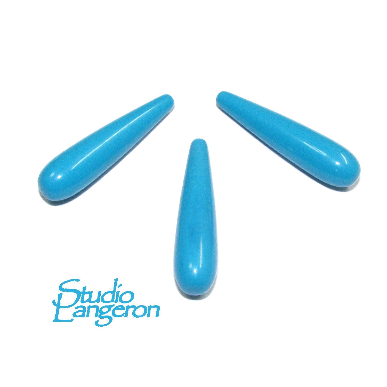 Natural Agate Teardrop half drilled Beads size 30x10 mm, Natural agate, Half Drilled Beads, Blue Gemstones, Jewelry making - 1 piece